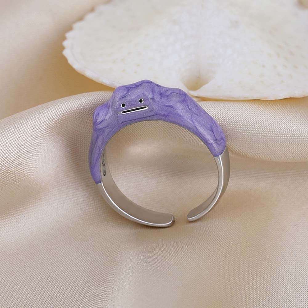 MXBEAUTY Cute Open Rings Girls Fashion Jewelry Finger Rings Women Korean Personality Dreamy Purple Smile Alloy/Multicolor