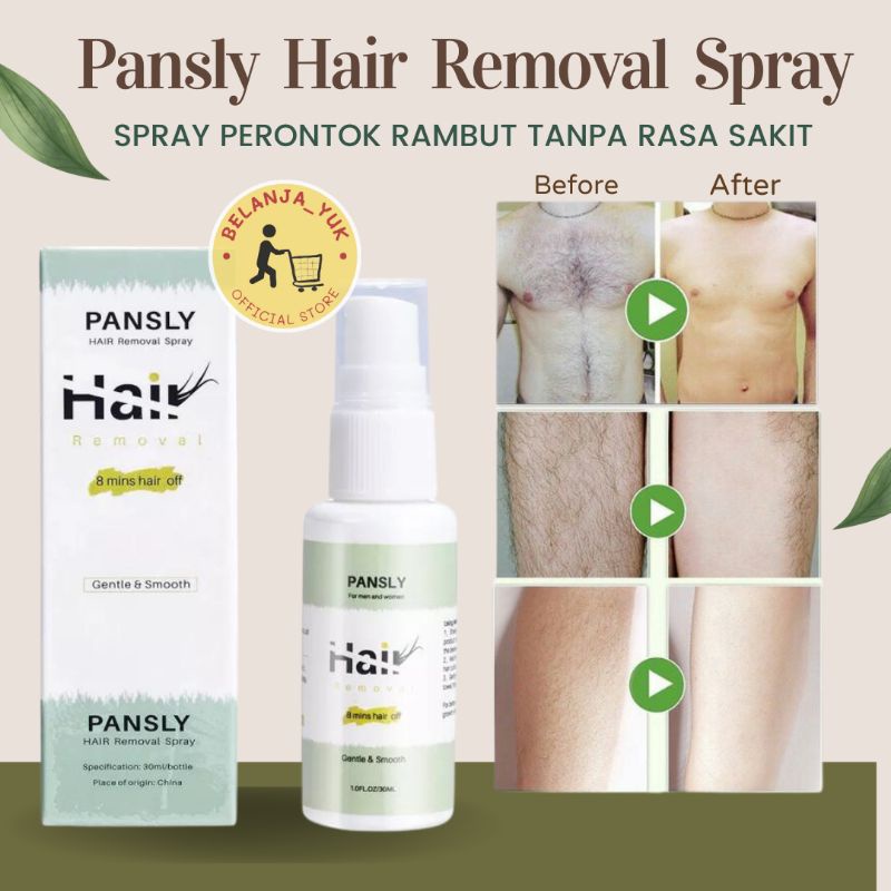 Pansly Hair Removal Spray Penghilang Bulu Rambut Ketiak Kaki Tangan Tanpa Rasa Sakit / Spray Perontok Bulu Instan Cepat / Semprotan Penghilang Bulu Instan / Spray Menghilangkan Bulu Ketiak / Spray Merontokkan Bulu Halus / Spray Penghilang Bulu Kaki Tangan