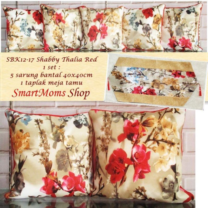 SARUNG BANTAL SOFA KURSI IMPORT SHABBY MEWAH MINIMALIS MODERN THALIA RED
