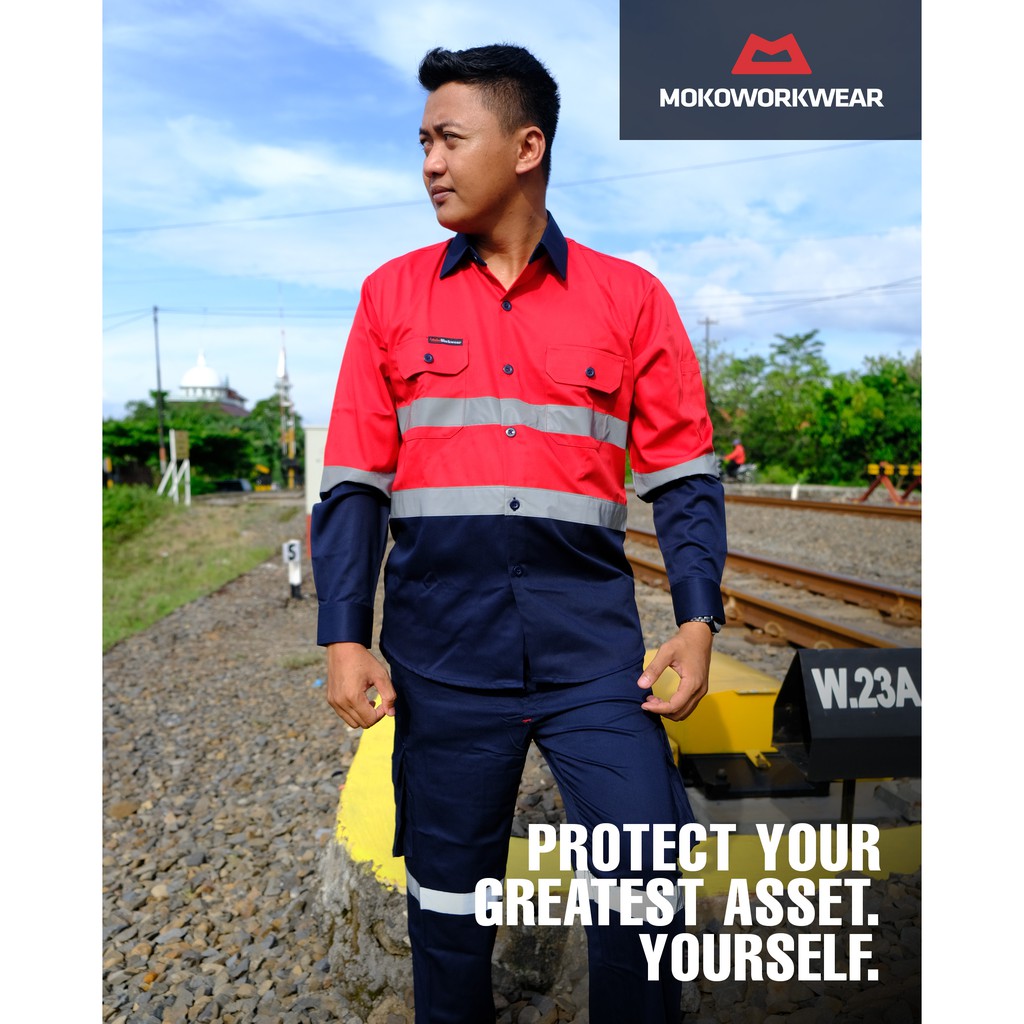 Jual Baju Seragam Wearpack Mekanik Pakaian Wearpack Safety Tambang Mokoworkwear Indonesiashopee