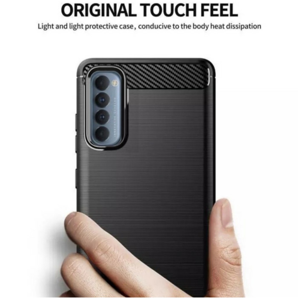 Silicone Carbon Fiber OPPO RENO 4 PRO RENO 4 case cover casing