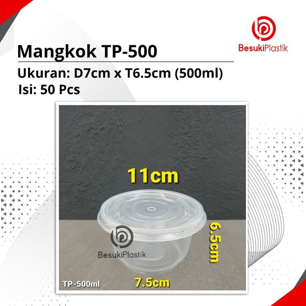 Mangkok TP-500ml / Mangkok Plastik 500ml / Mangkok Bakso 500ml / Mangkok Plastik Es 500ml