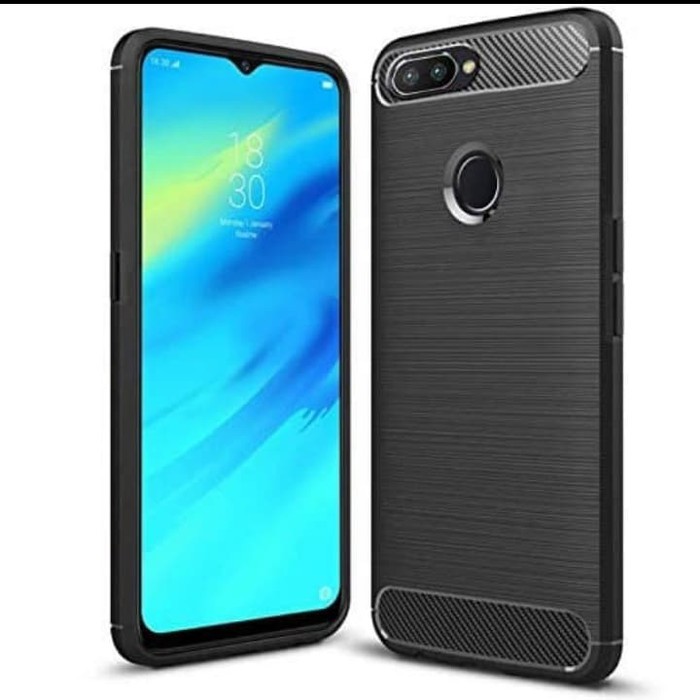 Armor Carbon TPU Case OPPO A12 - Casing Black Soft Cover