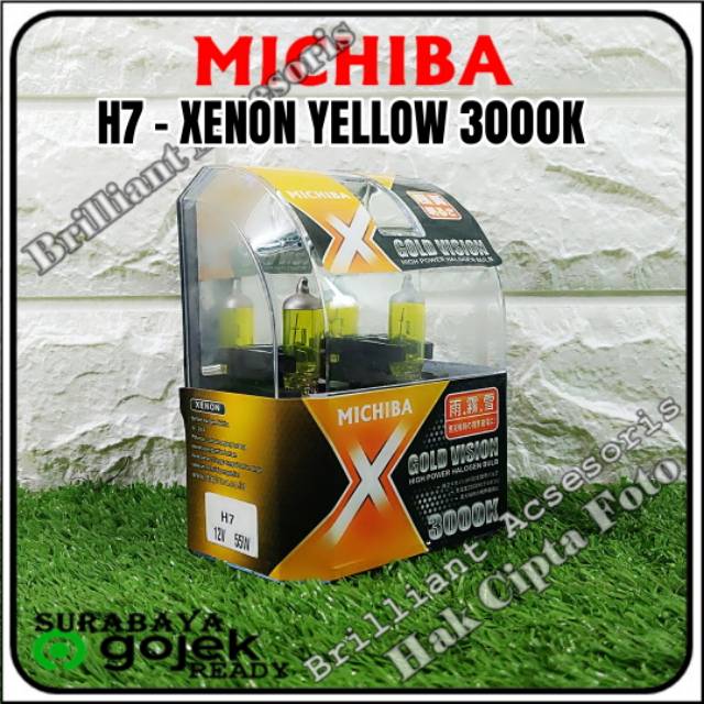 MICHIBA - Xenon Yellow Halogen - H3 / H4 / H7 / H8 / H11 / HB3 / HB4 / PS24 / H27 / 9012 HIR2