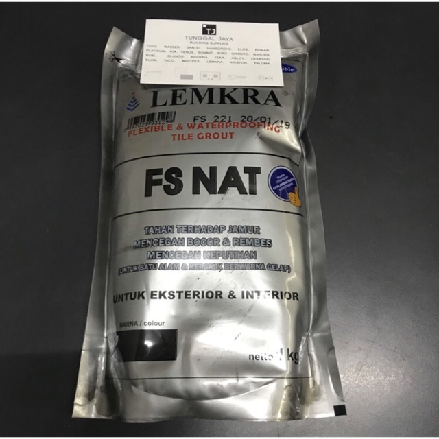Semen Nat Lemkra 221 True Black 1kg / Pengisi Nat Keramik Granit