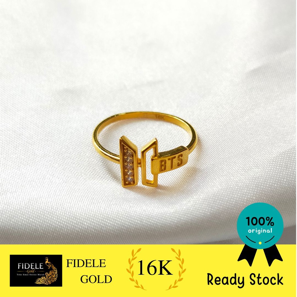 Cincin BTS emas kuning size 8 remaja cincin emas asli emas tua 700