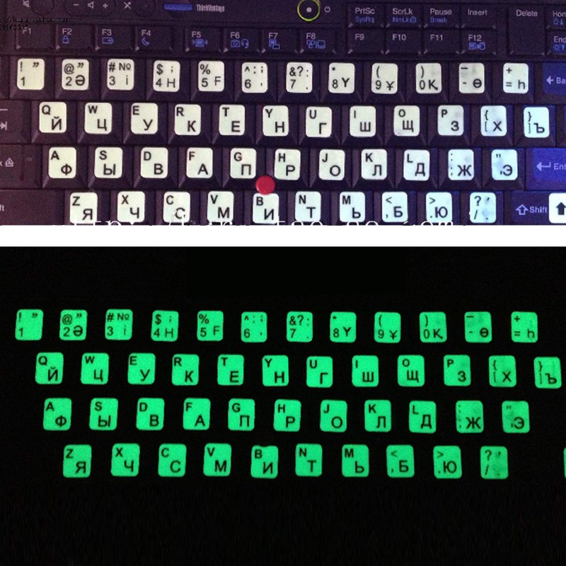 Btsg Stiker Keyboard Luminous Huruf Rusia Ultra Terang