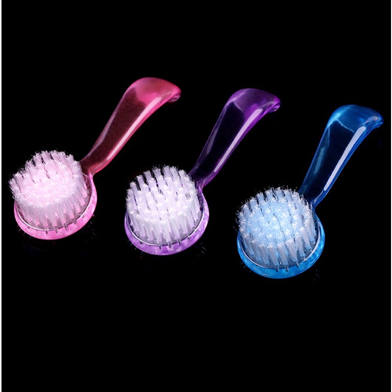 [FULL] 1X Handheld Round Head Washing Brush Nail Art UV Gel Dust Clean Brush Cap Tools