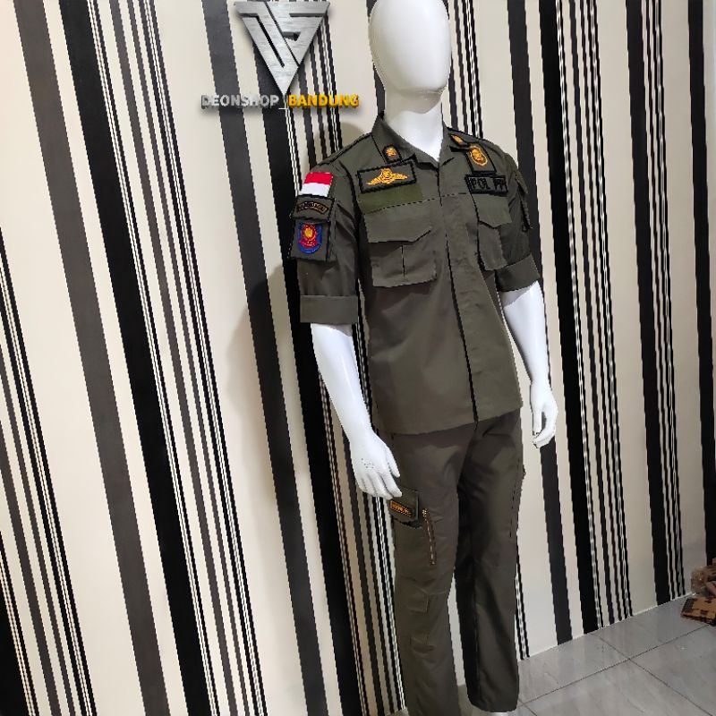 BAJU PDL SATPOL PP LENGKAP NAMA DAN LOGO