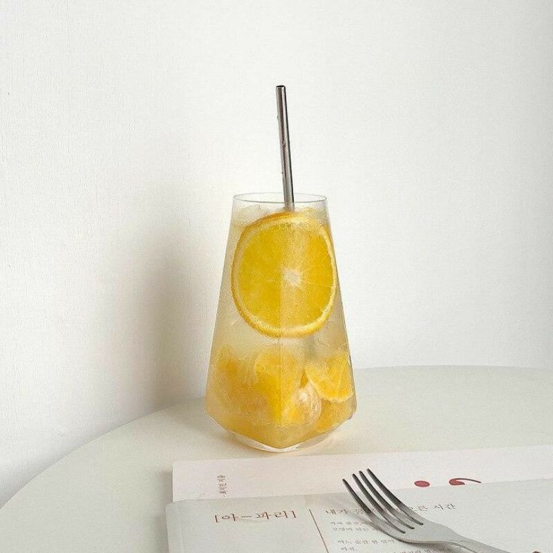 gelas kaca bening aesthetic korean style l gelas lucu dan unik l gelas cafe