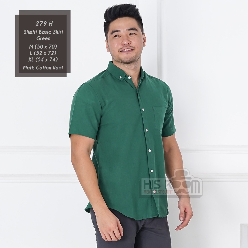 HSRM - Basic Shirt Kemeja Polos Pria Kemeja Cowok Lengan Pendek Kemeja Premium Kemeja 279 249