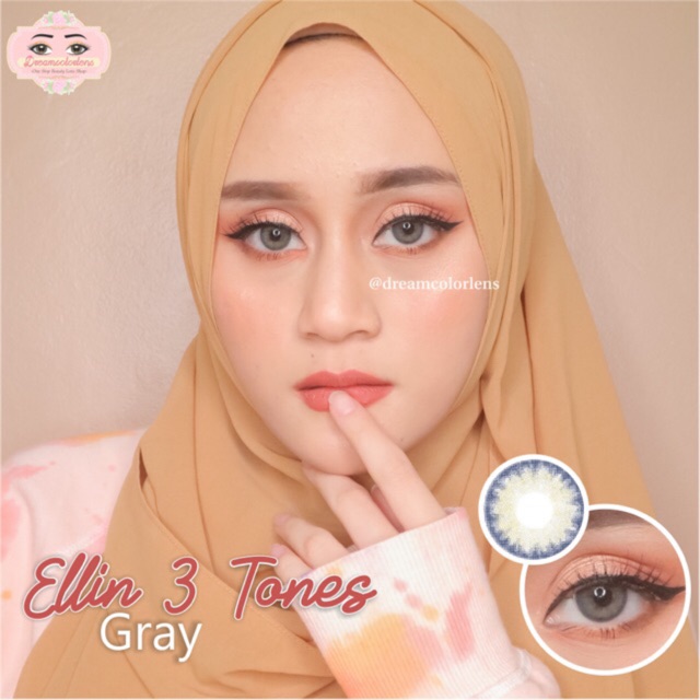 Softlens EOS Elin 3Tones Gray / Gray / Abu Normal Minus Beda Minus