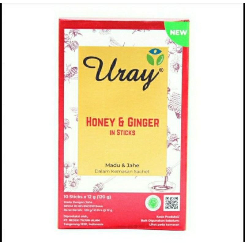 

Madu Uray Honey Stick Sachet - Ginger - Madu Murni - Madu Hutan 1 box