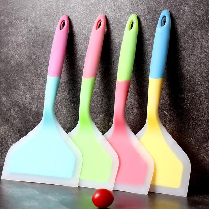 Transhome Silicone  Spatula /  Kitchen Beef Meat Egg Scraper / Wide Pizza Shovel / Non-stick Turners Food Lifters