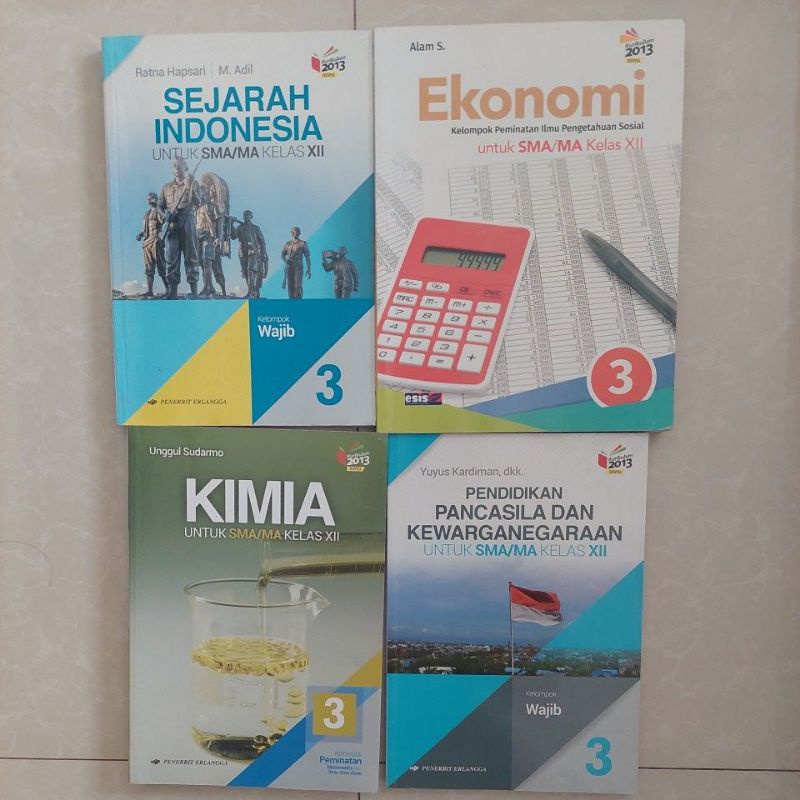 Buku SMA 12 IPS K13 Kimia, Ekonomi, Sejarah wajib, PKN