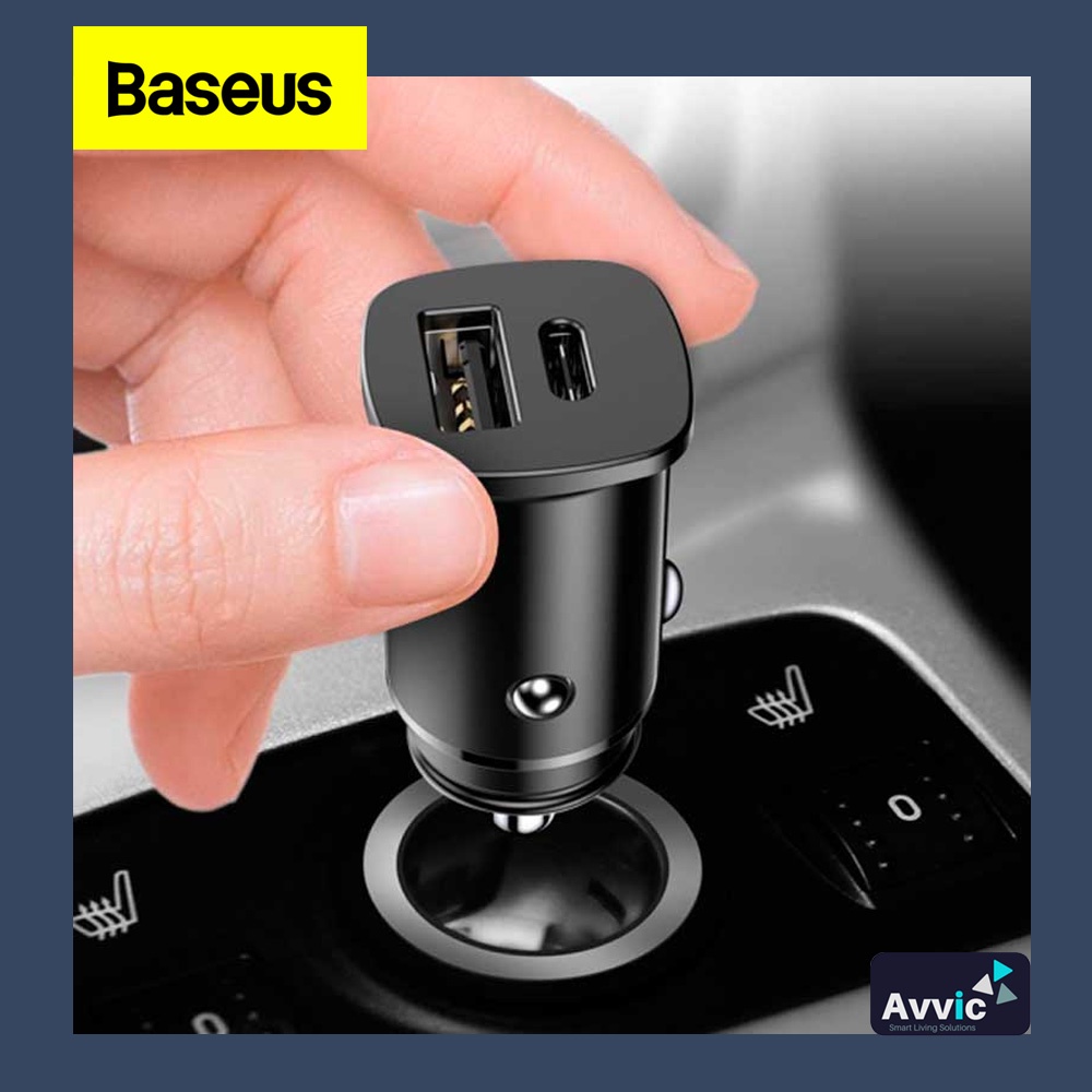 Baseus PPS Car Charger Mobil Dual Port 30W USB Quick Charge 4.0 Type C PD 3.0 New Series BS-C15C