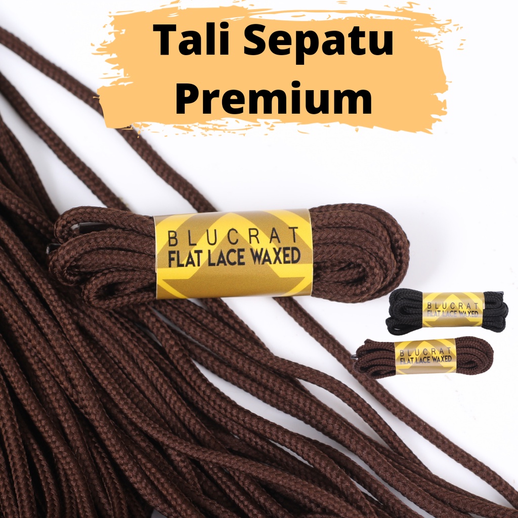 Tali Sepatu Elastis Bulat Hitam Putih Bola Futsal Gepeng Karet Panjang Premium Gunung Lilin Boots Co