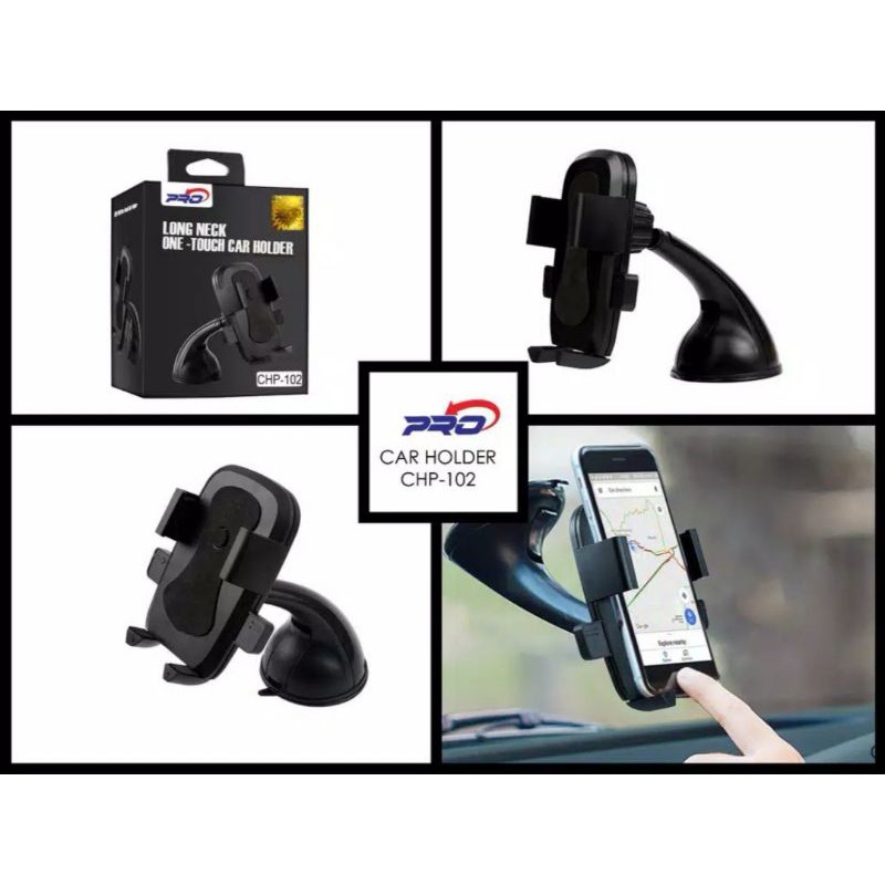 Phone Holder Dudukan Handphone Hp Kaca Mobil Car Dasboard Jepit Universal Standing Pro CHP