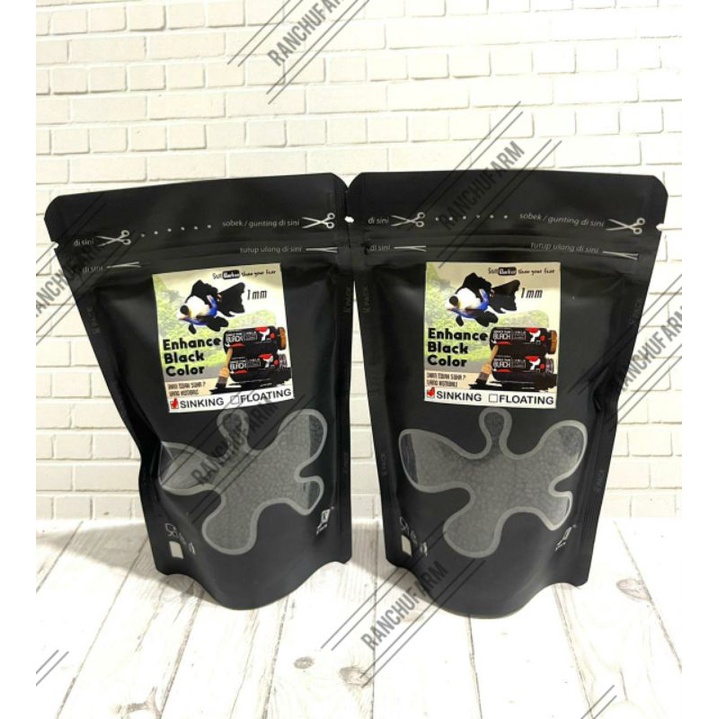 DARKER THAN BLACK Pakan pelet hitam ikan mas koki [ + Melanin ] 1mm
