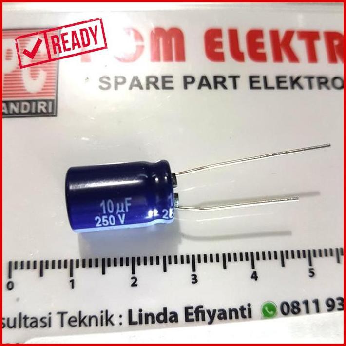 Capasitor Kapasitor Elco Panasonic 10Uf 250V 10 Mikro 250Volt Pcmel29