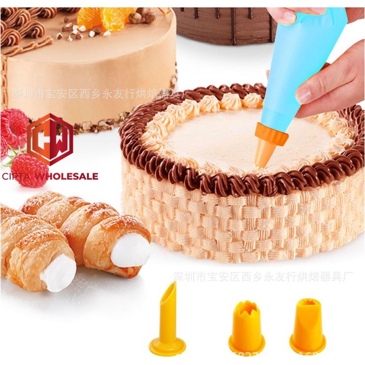 Cetakan kue silicone Spuit Plastik Premium 23 pcs Cream Icing Set