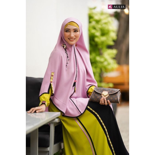 GAMIS SYAR'I SET HAFLANI NEON GREEN BY AULIA FASHION