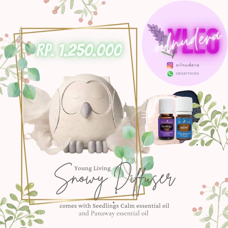 YL Owl Diffuser with essential oil seedling calm & panaway (@5ml) young living