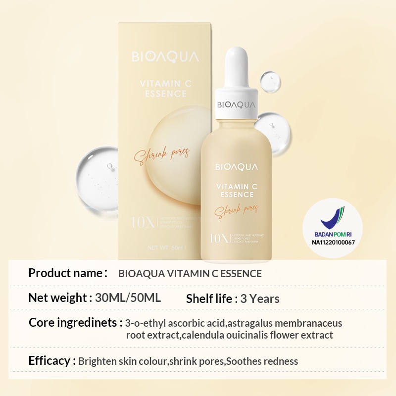 BIOAQUA Serum Moisturizing Essence 30ml Niacinamide/Hyaluronic Acid/Acne Care / Gold serum 24K / Hexapeptide anti wrinkle