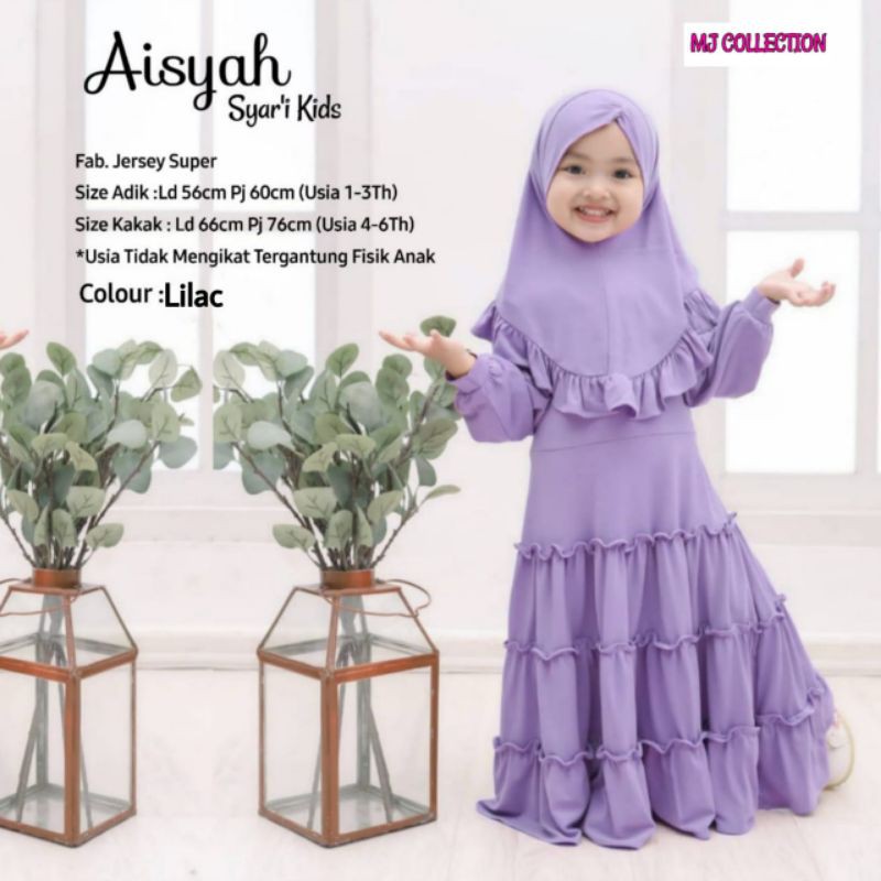 Aisyah Syari Kids Gamis Hijab Anak by MJ Collection Solo