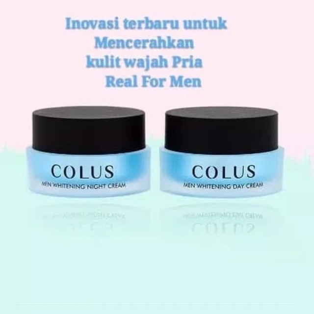 Paket Colus Men whitening Day Cream & Night Cream 100% Asli Bpom/krim ajaib khusus pria