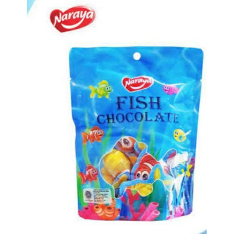 

naraya fish choc 90gr kemasan bungkus (choc bentuk ikan)