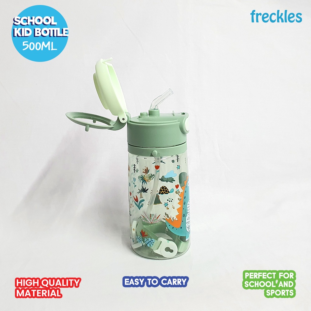 Freckles School Kid Bottle 500ml - Botol minum anak dengan tali (botol minum sekolah anak)