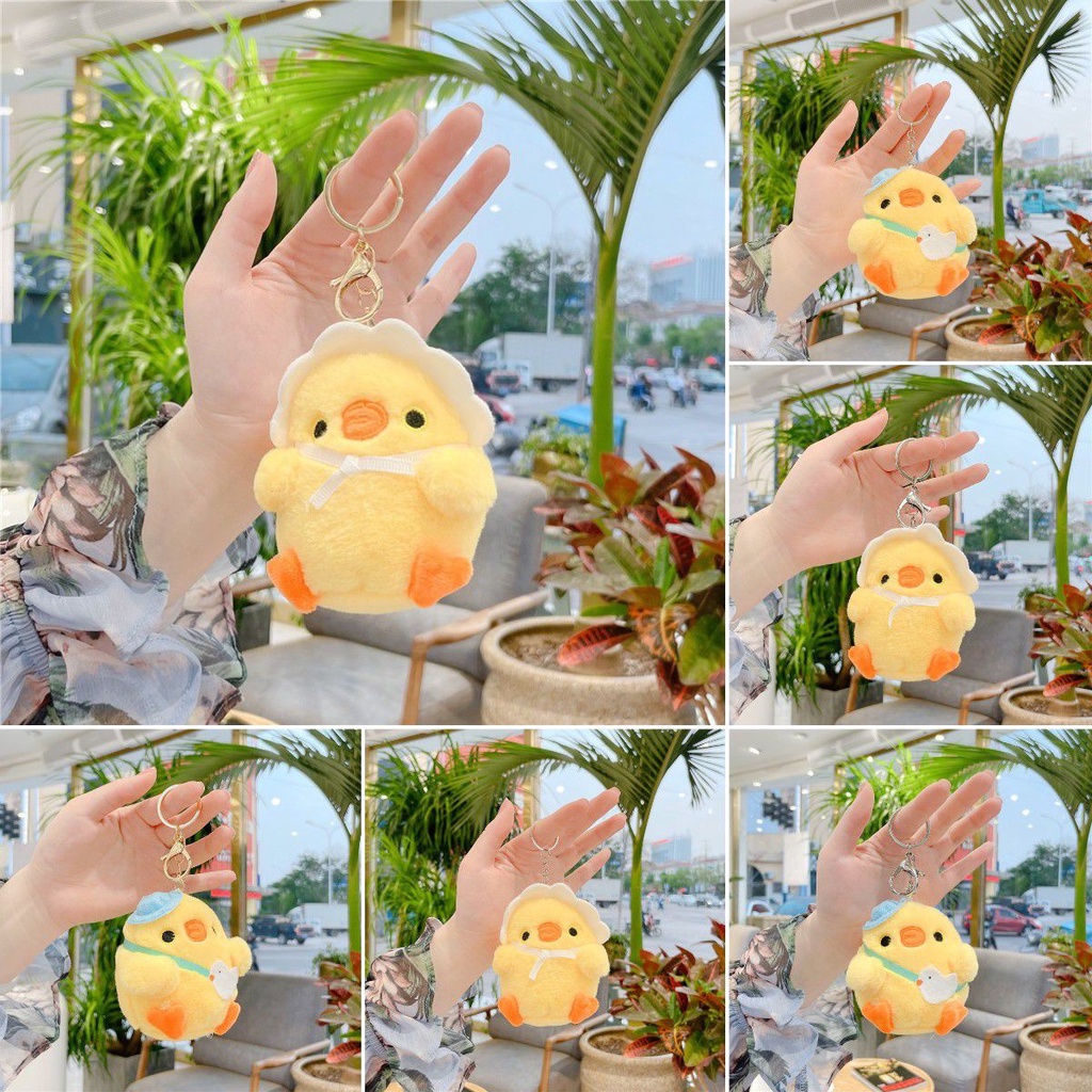 Little Yellow Chicken Plush Toy Pendant Doll Netred Chick Cute Keychain Children's Gift