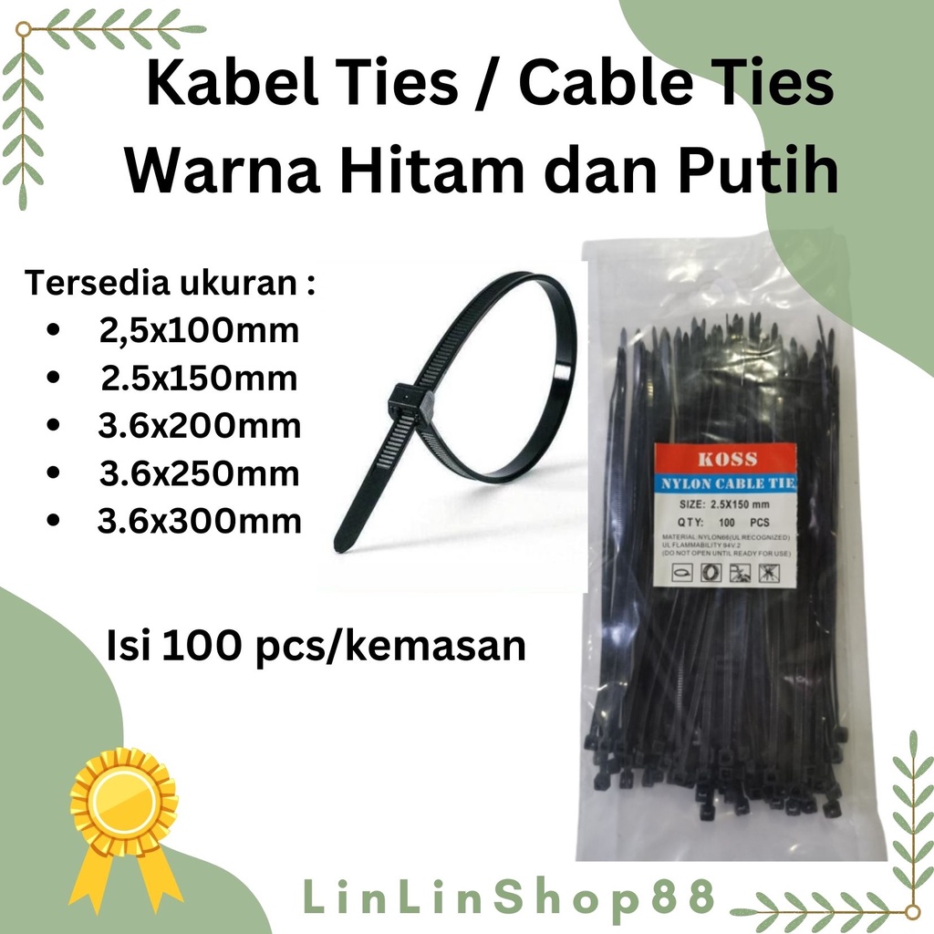 Jual Kabel Tis Cable Ties Kabel Ties Ukuran 25 X 100 Pcs Shopee Indonesia 6401