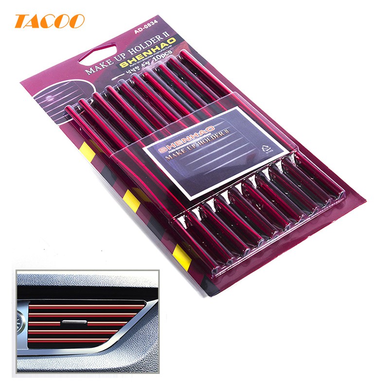 

Tacoo 10Pcs Strip Trim Sticker Stiker AC Ventilasi Udara Bentuk U untuk Dekorasi Interior Mobil 20cm