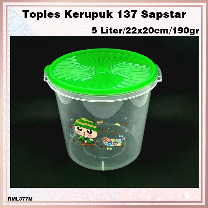 Toples Plastik 5L/Toples Kerupuk Sapstar