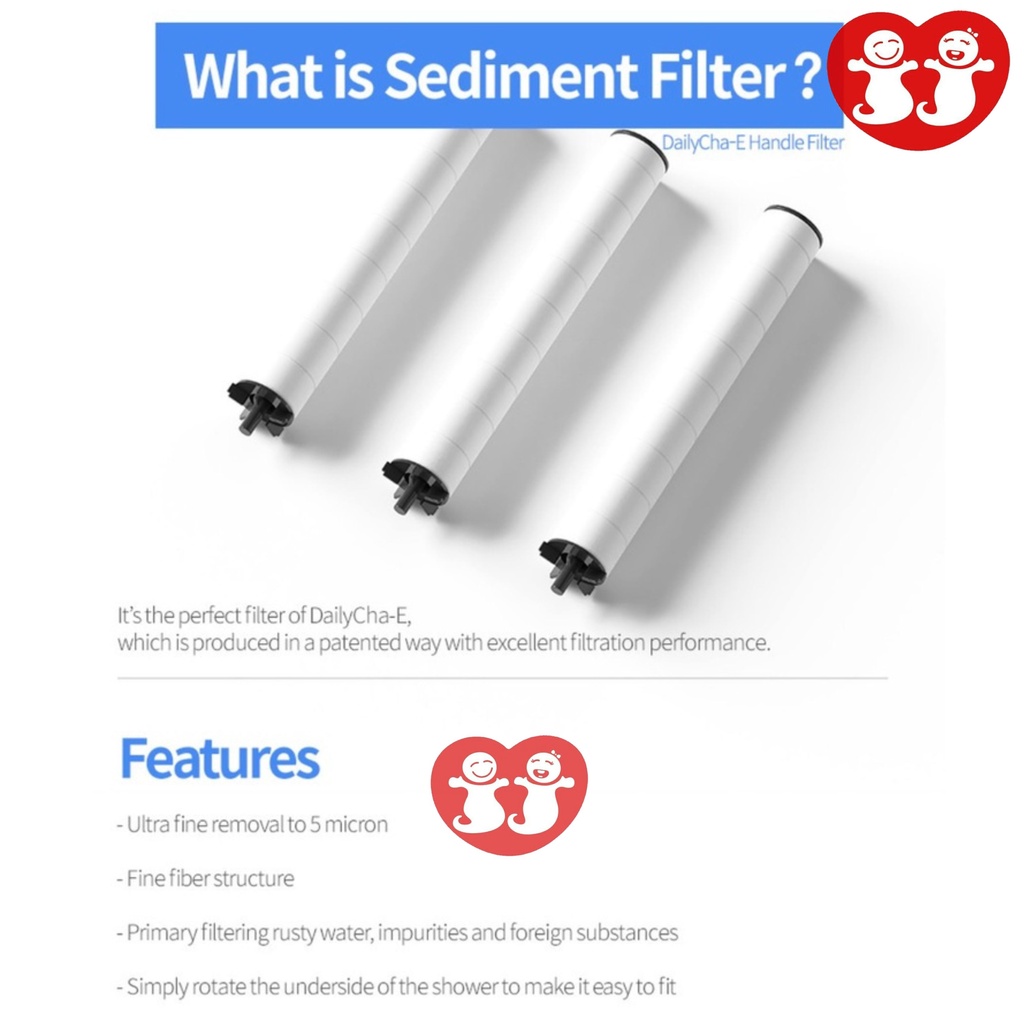 Daily Cha-E Sediment Filter - Penyaring Air untuk Shower Kamar Mandi