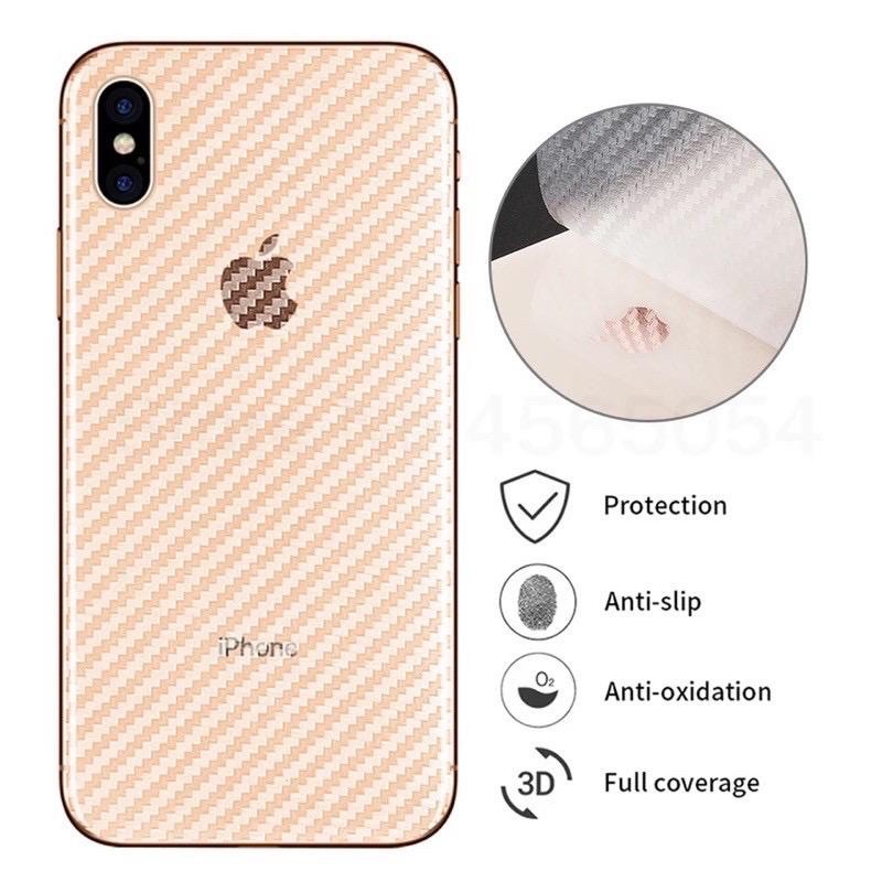 Skin Carbon iPhone X XS XR XS MAX iPhone 11 11 PRO 11 PRO MAX antigores belakang Garskin Sticker