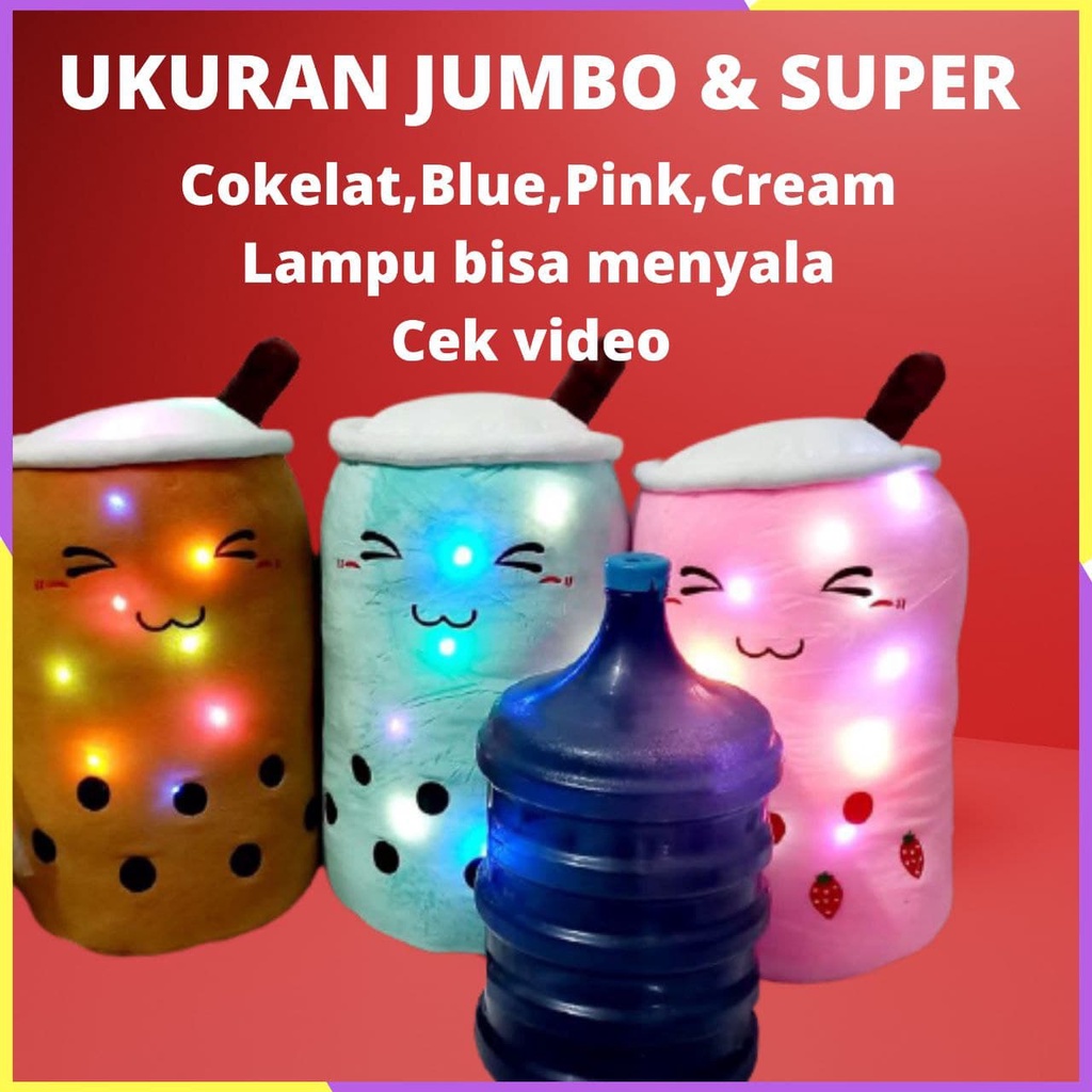 Boneka Boba Jumbo 70cm 60cm murah led 50cm 40cm milk tea brown sugar COD