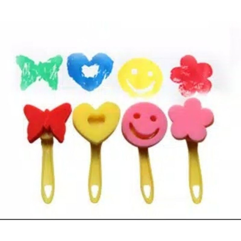 

KiSy.Shop 4 pcs Painting Stamp Sponge Koas Kuas stempel spon cap lukis cat air melukis
