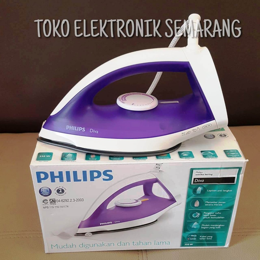 SETRIKA LISTRIK PHILIPS DIVA DRY IRON GC 122 CLASSIC