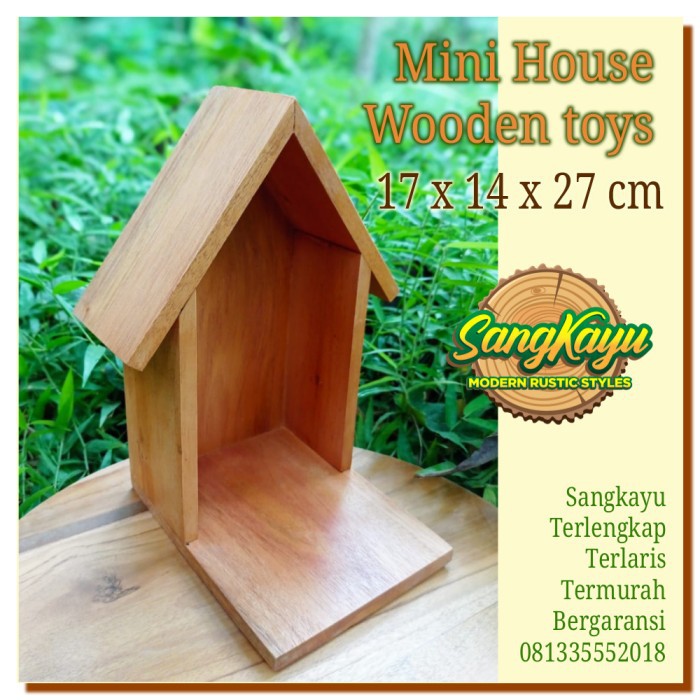 Mini house wooden toy 17x14x27 mainan anak rumah kayu mini dekorasi