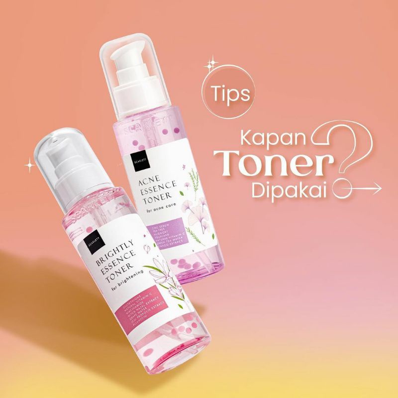 SCARLETT Whitening Brightly Essence Toner - Whitening Acne Essence Toner - 100ml  | SCARLETT ORIGINAL BPOM