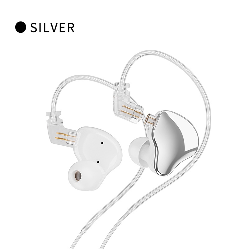 JCALLY MN In-ear HIFI Earphone Headset with Microphone alt KZ EDX Pro QKZ AK6 Pro CCA CRA-MN Silver Mic