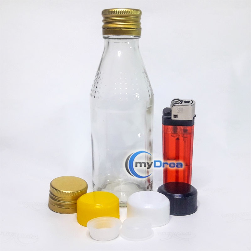 Botol HEMAVITON C1000 150ml Kaca POLOS - NO EMBOSS Minuman Susu, Jus, Madu Lengkap Tutup – Rekondisi