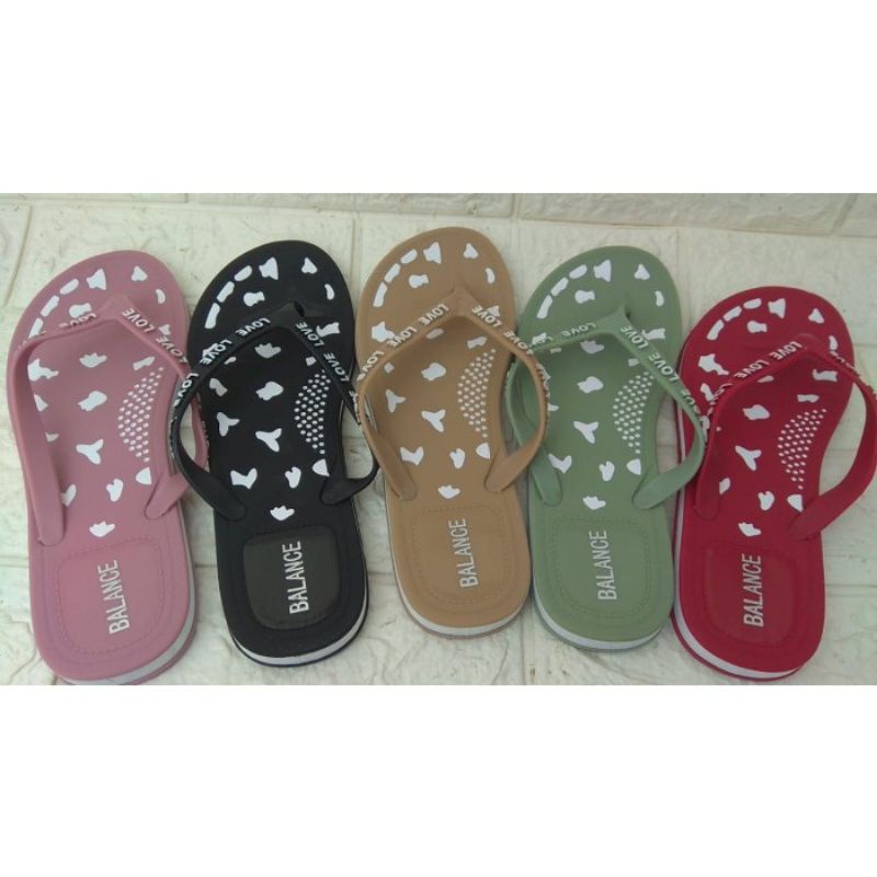Sendal Jepit Wanita Dewasa Balance Love MZS 2183 size 37-40 variasi