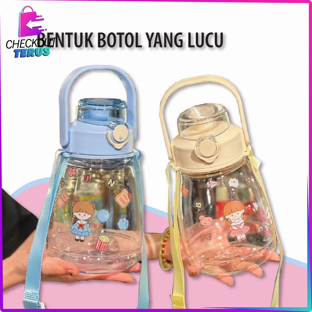 CT C303 Botol Minum BPA FREE 1300ML karakter Kartun Lucu Botol Minum Karakter Sedotan Botol Minum 1.3 Liter Food Grade Botol Minum Lucu