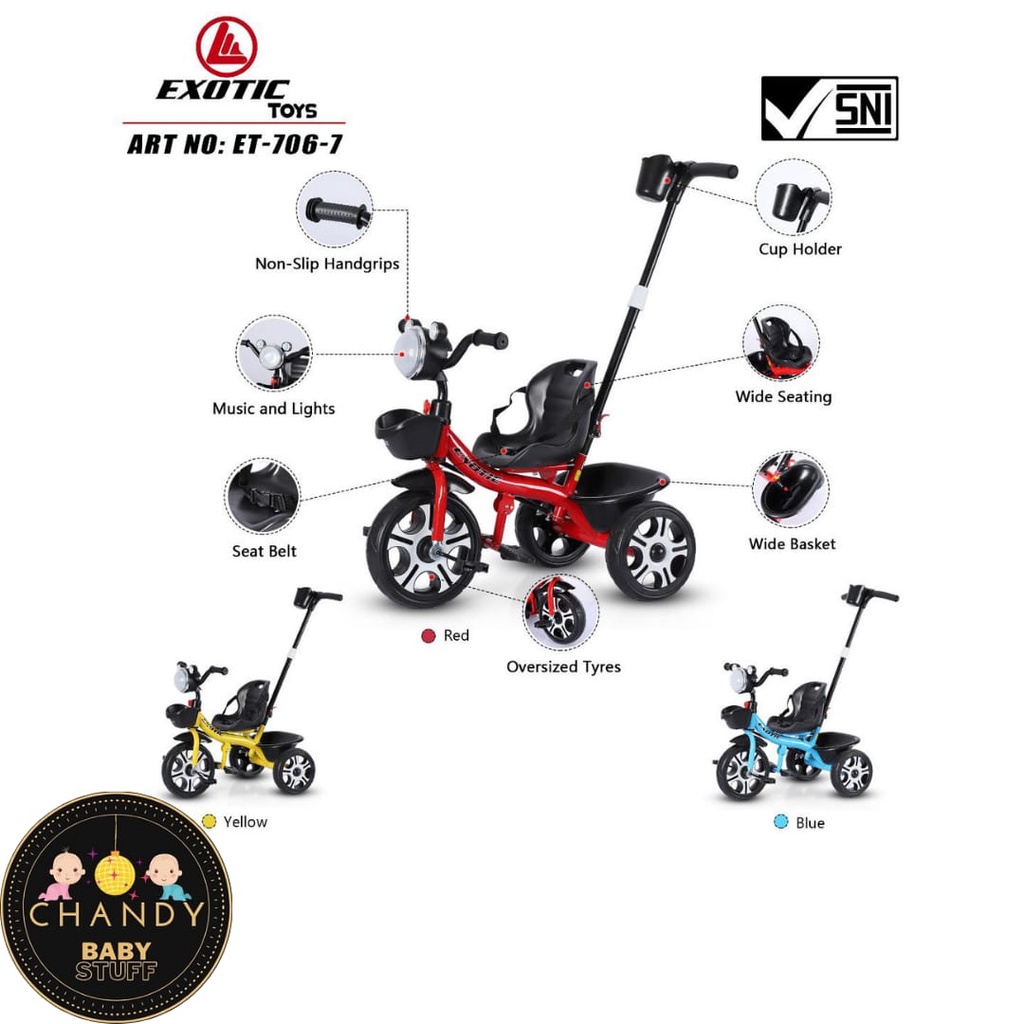 SEPEDA TRICYCLE ANAK RODA TIGA EXOTIC ET 706-7