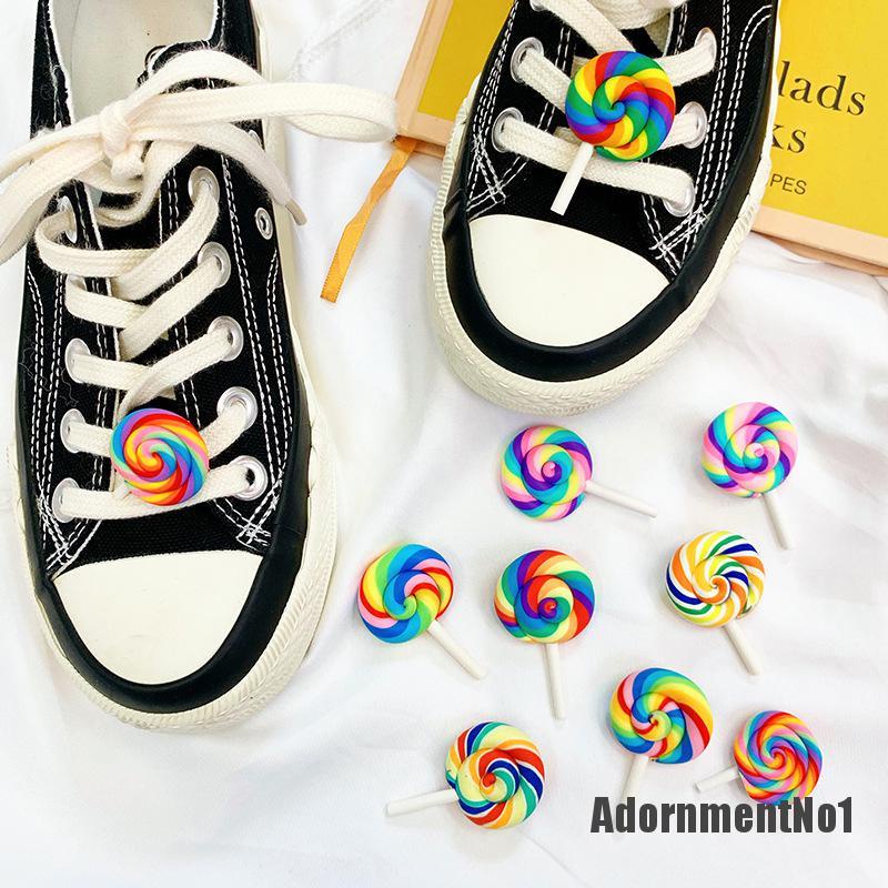 (Adornmentno1) Pin / Bros Bentuk Lollipop Pelangi Warna-Warni Handmade Diy Untuk Wanita