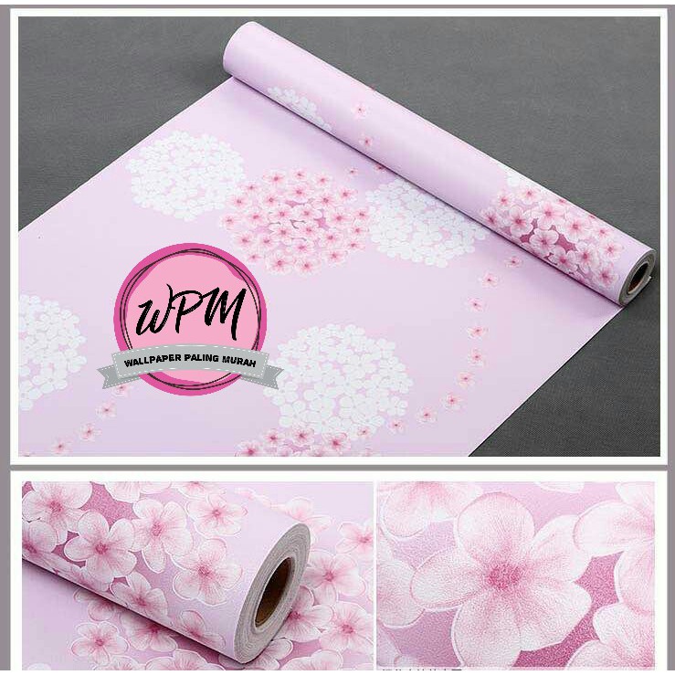 Wallpaper Stiker Pink Dandelion Rdws 181 Ukuran 45cm X 10m